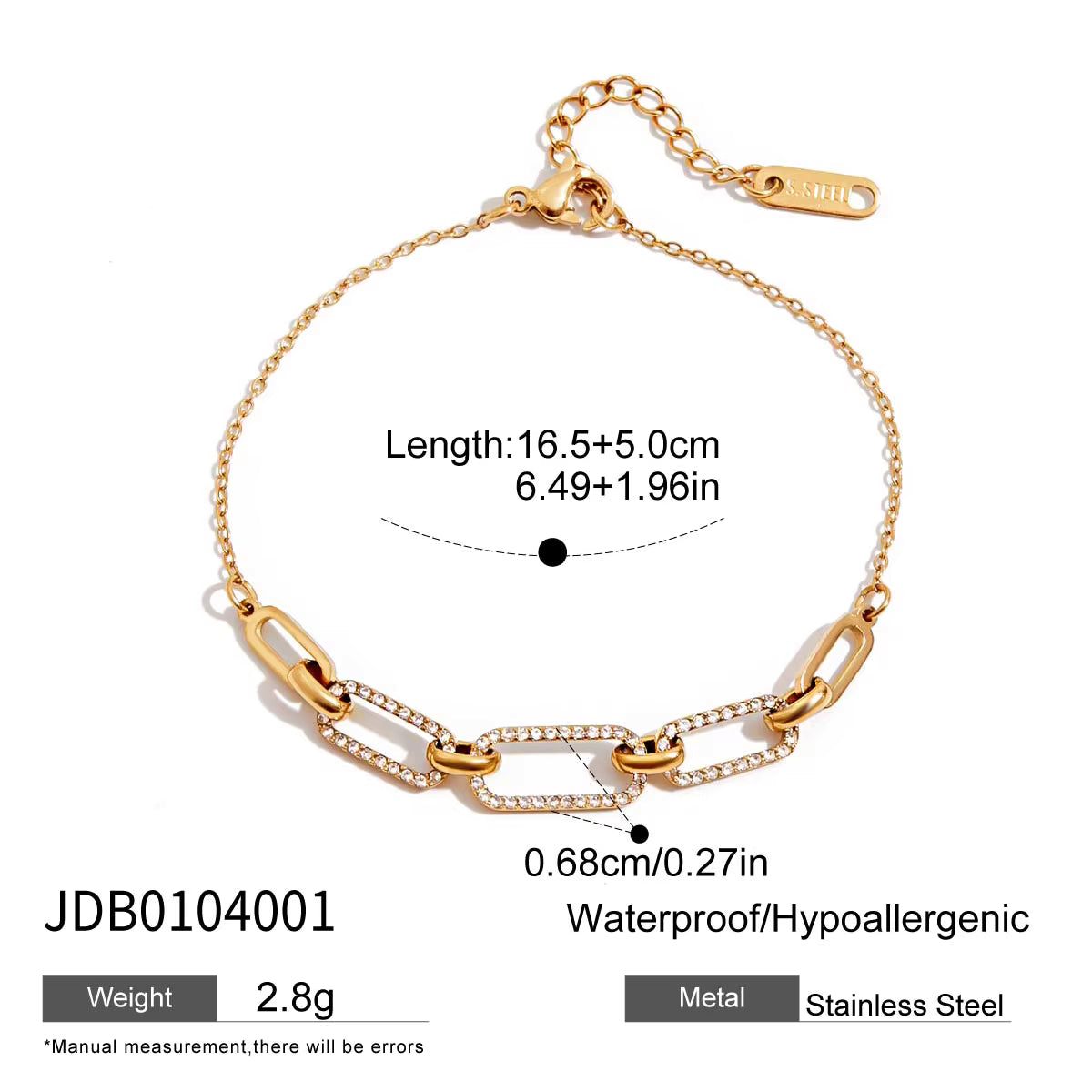 Stackable Trendy Gold Plated 18k Bracelet